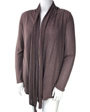 Fresh Produce Womens Size Med Large Sweater Brown Knit Cardigan Open USA Made