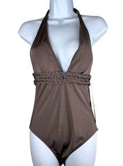 Summersalt braided belt one piece swimsuit size 8, with tags