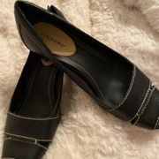 Dockers navy blue leather pebbled pump heels 8.5