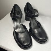 Vtg 90s 00s Y2k Kenneth Cole Unlisted Black Leather Sz 8