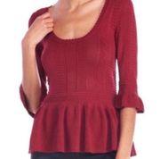 NWT Torn by Ronny Kobo knit peplum top