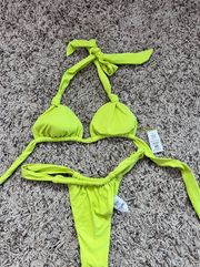 New Tillys Full Tilt Neon Green Yellow Bikini Small