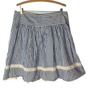 American Living Blue/White striped full skirt