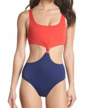 Bailey Cut Out Red Blue One Piece Swimsuit