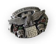 Vintage: Harley Davidson x Harmony Designs ©️1989 ☻ Eagle Rose Metal Belt Buckle