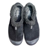 Skechers Clogs Suede Faux Fur Mule Shoes Spartan Snuggly Comfort Black Size 7