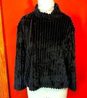 Planet Gold Plush Black Cowl Neck Sweater Sz XL