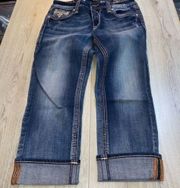 Rock revival ligeia easy crop capri cropped blue jeans denim