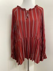 Super-soft, striped peasant top