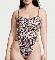 Chain Strap High-Leg One-Piece Swimsuit XL NWT womens bodysuit skims leopards