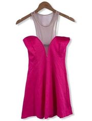 Solemio Los Angeles Pink Plunge Front Dress Small