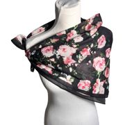 REBECCA MINKOFF floral scarf black pink