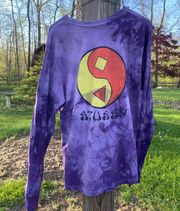 Stussy Medium Yin Yang Purple Tye Dye Long Sleeve T Shirt 