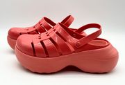 Possession Hype Super Chunky Platform Sandals Slingback Coral Size 10