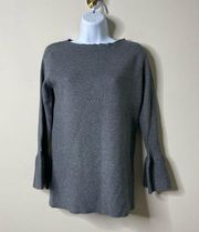 Sugar + Lips Grey Flare Sleeve Sweater M/L