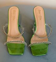 Green Jeweled Heels