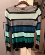 Color Blocked Striped Sweater