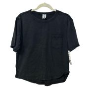 NWT ZELLA BLACK BURNOUT POCKET TEE