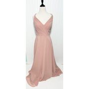 Sorella Vita Classic Lace-Up Back Chiffon Bridesmaid Dress Gown Pink Size 12