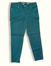 NINE WEST VINTAGE AMERICA GREEN MATCHSTICK STRETCH SKINNY JEANS