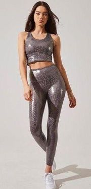 Crave Glossy Alligator Print Sports Bra & Cropped Leggings Size Small