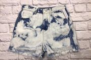 BP. Womens Size 27 High Rise Distressed Tie Dye Bleached Out Cotton Denim Shorts