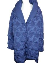 Dennis Basso Reversible Print to Solid Water Resistant Puffer Jacket Womens 4X