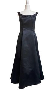 Jessica McClintock Gunne Sax Vintage Black Formal Embellished Juniors 11 Dress
