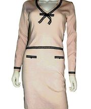 Moda international Victorias Secret Pale Pink Sz Small Sweater Dress Black Lace