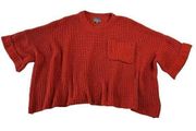 Hudson Gray Women's Medium Burnt Orange Boxy Knit Top Cozy Oversized Shirt