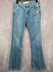 Mossimo Supply Co Denim Blue Jean Flare Pants Junior Size 7