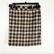 PENDLETON 100% Virgin Wool Lined Plaid Pencil Skirt, Size 8