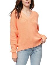 Michael Stars Joss Pullover Sweater Marmalade V-Neck Large