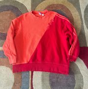 Adidas Adicolor Sliced Trefoil Crewneck Sweatshirt Red Orange Women’s Size Small