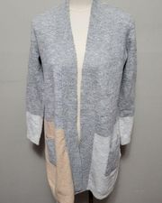 89th & Madison pastel & gray colorblock duster cardigan size small