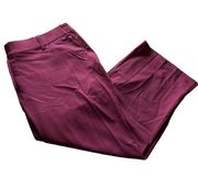 New Lands End Womens Active Cropped Mulberry Pants XXL 2XL