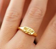 14K Gold Plated Bee Signet Ring  CIE JEWELS