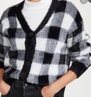 Fuzzy Plaid Cardigan