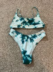 SheIn Blue Tie Dye Bikini Set