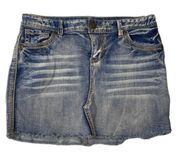 Maurices. Jean Skirt  Acid Denim Washed 7/8 Ruff Frayed