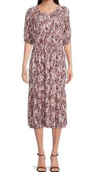 Beach Lunch Lounge Floral Boho Linen feel Midi Summer Dress XL