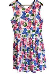 Chadwick’s pink purple floral sleeveless fit & flare dress women 16P