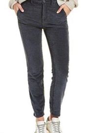 Free People Fine Line Straight Leg Crop Gray Black Corduroy Jeans