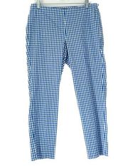 Brooks Brothers Natalie Fit Ankle Pants Blue White Gingham Check Zip Women’s 10