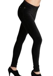 Hue black corduroy leggings/jeggings, ladies xs stretch mid rise pants
