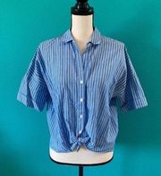 Joie blue and white striped button up shirt in size xs