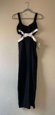 NWT rampage 90s black gown with side cutouts maxi length size 4