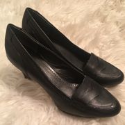 Black Penny Loafer Heel