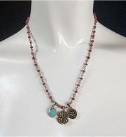 Lucky Brand Faux Turquoise & Four-Leaf Clover Necklace