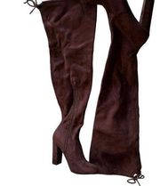 A New Day women's faux suede maroon over the knee boots with heel size 8…